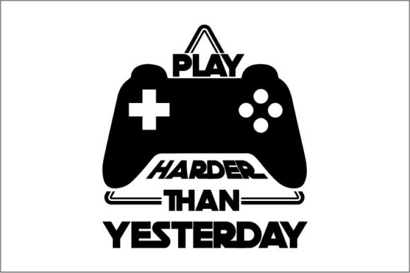 Elevate Your Game with the PLAY HARDER THAN YESTERDAY GAMING Tee Design